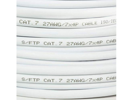 LogiLink Câble patch PrimeLine, Cat.7, S/FTP, 305 m, blanc