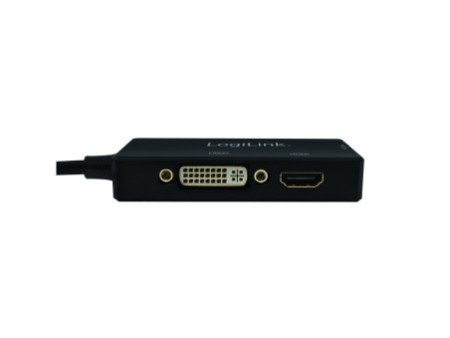 LogiLink DisplayPort 4K vers adaptateur DVI/HDMI/VGA, noir