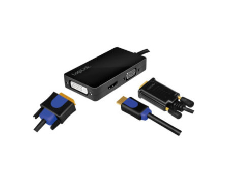 LogiLink Mini DisplayPort 4K vers adaptateur DVI/HDMI/VGA