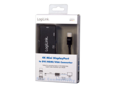 LogiLink Mini DisplayPort 4K vers adaptateur DVI/HDMI/VGA