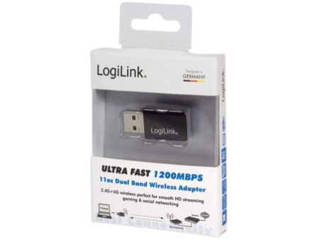 LogiLink Adaptateur WiFi sans fil Dual Band, noir