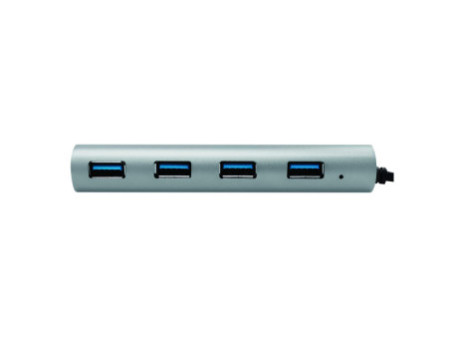 LogiLink Hub USB 3.0, 4 ports, boîtier en aluminium, gris