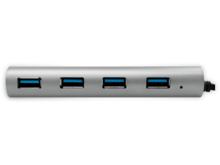 LogiLink Hub USB 3.0 avec fiche USB-C Gen1, 4 ports, gris