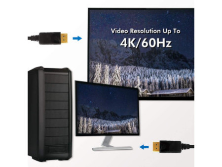 LogiLink Câble de connexion DisplayPort, noir, 7,5 m