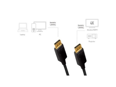 LogiLink Câble de connexion DisplayPort, noir, 10,0 m