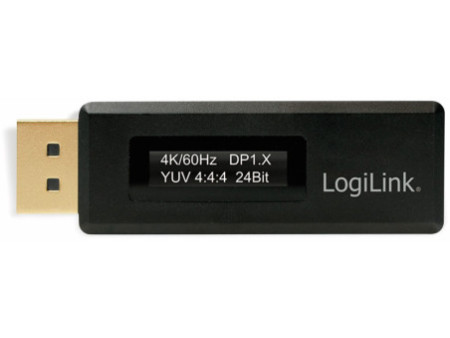 LogiLink Testeur DisplayPort pour information EDID, noir
