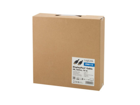 LogiLink Câble de connexion actif DisplayPort, noir, 15 m