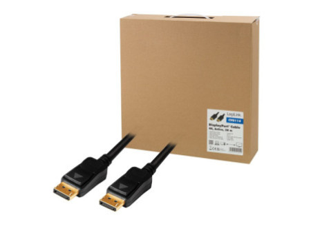 LogiLink Câble de connexion actif DisplayPort, noir, 20 m