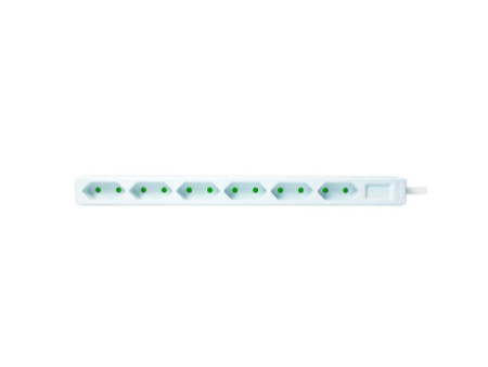 LogiLink Multiprise Euro, 6 prises, sans interrupteur, blanc