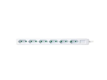 LogiLink Multiprise Euro, 6 prises, sans interrupteur, blanc