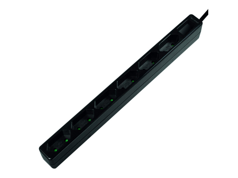 LogiLink Multiprise Euro, 6 prises, sans interrupteur, noir