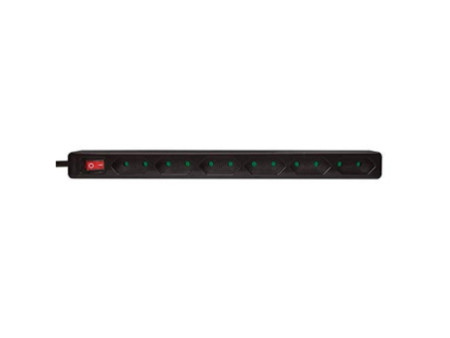 LogiLink Multiprise Euro, 6 prises, avec interrupteur, noir