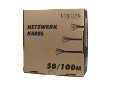 LogiLink Câble d'installation, Cat.7, S/FTP, 100 m, blanc