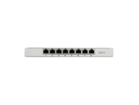 LogiLink Mini-panneau de brassage Cat.6, 8 ports, gris