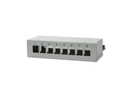 LogiLink Boîtier en acier pour 8 modules Keystone, gris
