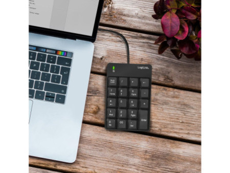 LogiLink Pavé numérique USB, avec câble, 19 touches, noir