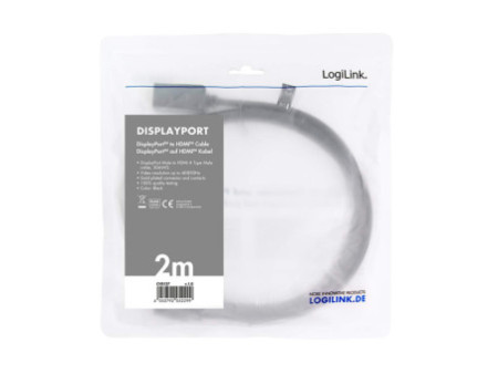 LogiLink Câble de connexion DisplayPort 1.2-HDMI 1.4, 2,0 m