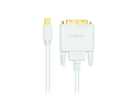 LogiLink Câble adaptateur Mini DisplayPort - DVI, blanc