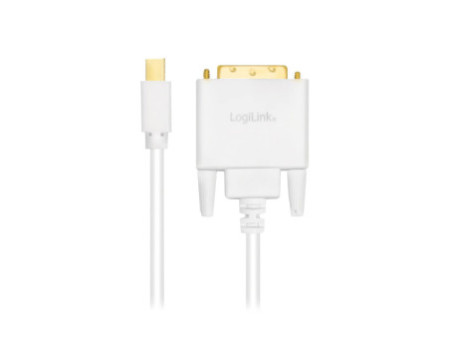 LogiLink Câble adaptateur Mini DisplayPort - DVI, blanc