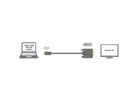 LogiLink Câble adaptateur Mini DisplayPort - DVI, blanc