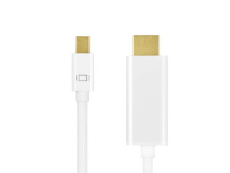 LogiLink Câble Mini DisplayPort - HDMI, 4K, 5,0 m, blanc