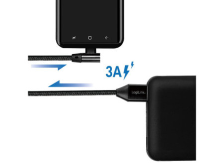 LogiLink Câble USB 2.0, USB-A - USB-C mâle, 1,0 m, noir