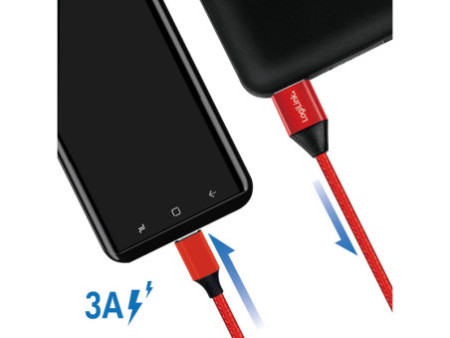 LogiLink Câble USB 2.0, USB-A - USB-C mâle, 1,0 m, rouge