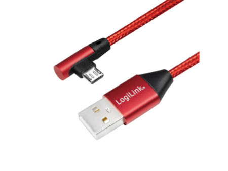 LogiLink Câble USB 2.0, USB-A - Micro USB, 1,0 m, rouge