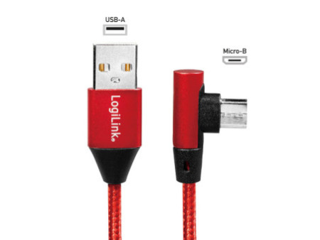 LogiLink Câble USB 2.0, USB-A - Micro USB, 1,0 m, rouge