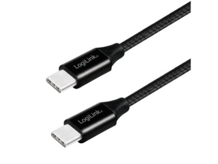 LogiLink Câble USB 2.0, USB-C - USB-C mâle, 0,3 m, noir