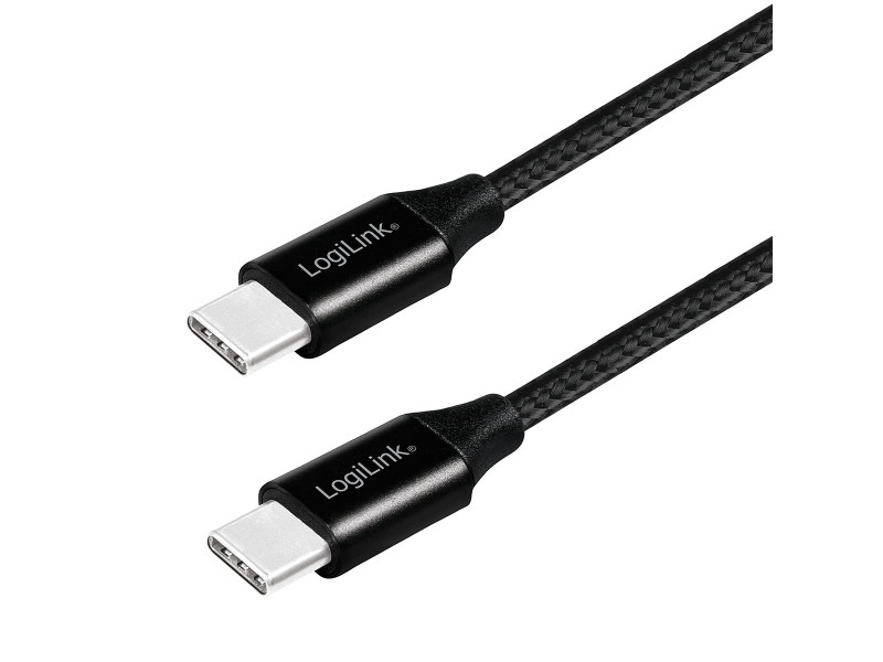 LogiLink Câble USB 2.0, USB-C - USB-C mâle, 1,0 m, noir
