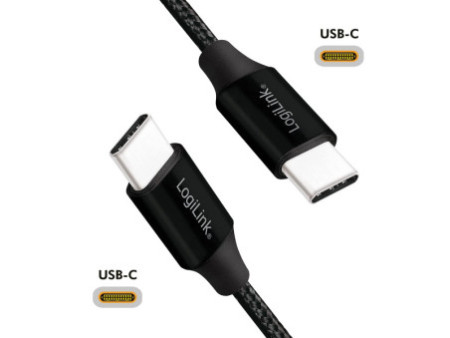LogiLink Câble USB 2.0, USB-C - USB-C mâle, 1,0 m, noir