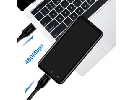 LogiLink Câble USB 2.0, USB-C - USB-C mâle, 1,0 m, noir