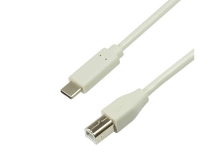 LogiLink Câble USB 2.0, USB-C - USB-B mâle, 2,0 m, gris