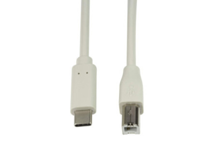 LogiLink Câble USB 2.0, USB-C - USB-B mâle, 2,0 m, gris