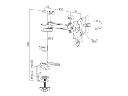 LogiLink Bras support pour écran, aluminium