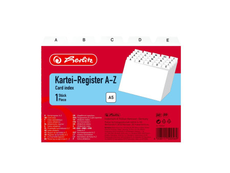 herlitz Index alphabétique, PP, A5 paysage, blanc