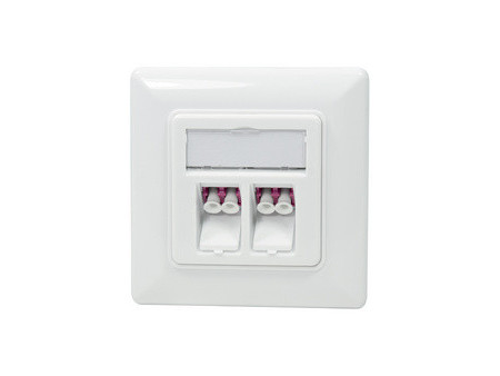 LogiLink Boîte de raccordement, 2 x raccord double LC, blanc