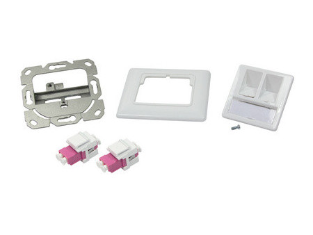 LogiLink Boîte de raccordement, 2 x raccord double LC, blanc