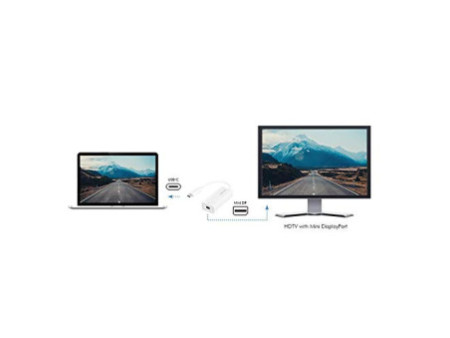 LogiLink Câble adaptateur USB-C - Mini DisplayPort, blanc