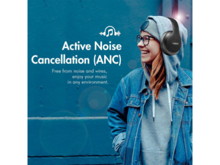 LogiLink Casque Bluetooth V5.0 Active Noise Cancelling, noir