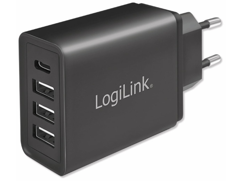 LogiLink Chargeur secteur USB avec 4 ports USB, noir