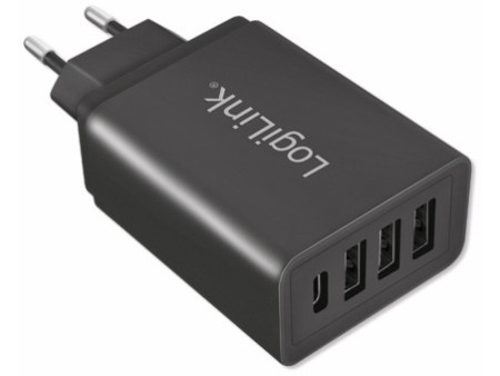 LogiLink Chargeur secteur USB avec 4 ports USB, noir