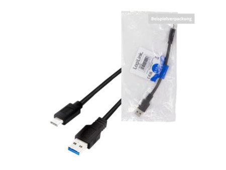 LogiLink Câble USB 3.2, USB-A - USB-C, 3,0 m, noir