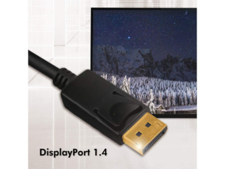 LogiLink Câble de raccordement DisplayPort 1.4, 2,0 m, noir