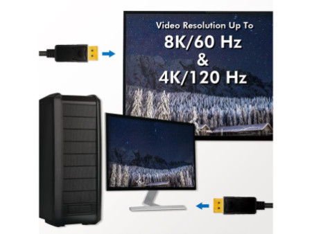 LogiLink Câble de raccordement DisplayPort 1.4, 2,0 m, noir