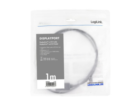 LogiLink Cordon convertisseur DisplayPort - DVI, 1,0 m, noir