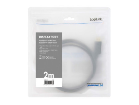 LogiLink Cordon convertisseur DisplayPort - DVI, 2,0 m, noir