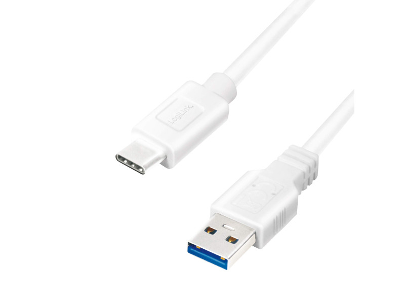 LogiLink Câble USB 3.2, USB-A - USB-C, 3,0 m, blanc