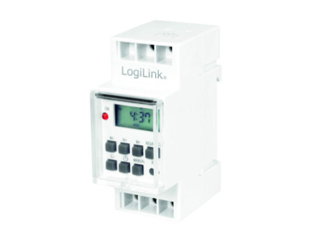 LogiLink Minuterie numérique, montage sur rail DIN, blanc